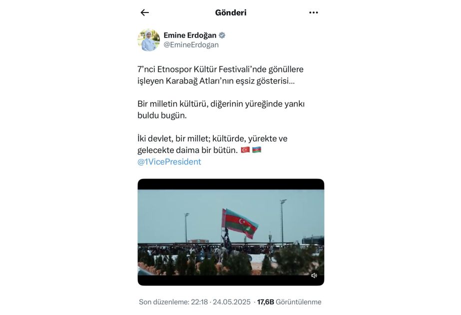 Emine Erdoğan: "One nation, two states" - always one whole